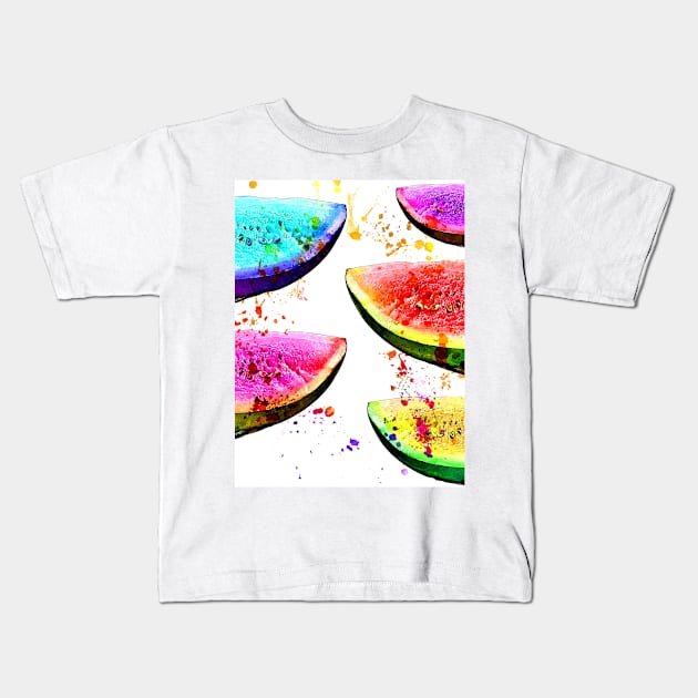 Melons Splash Kids T-Shirt by danieljanda